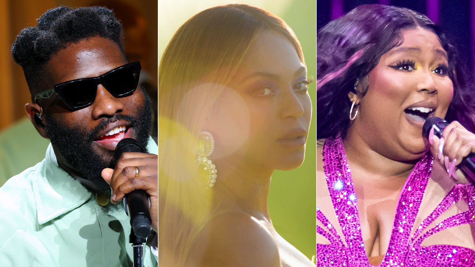 Photo of Tobe Nwigwe, Beyonce, and Lizzo.