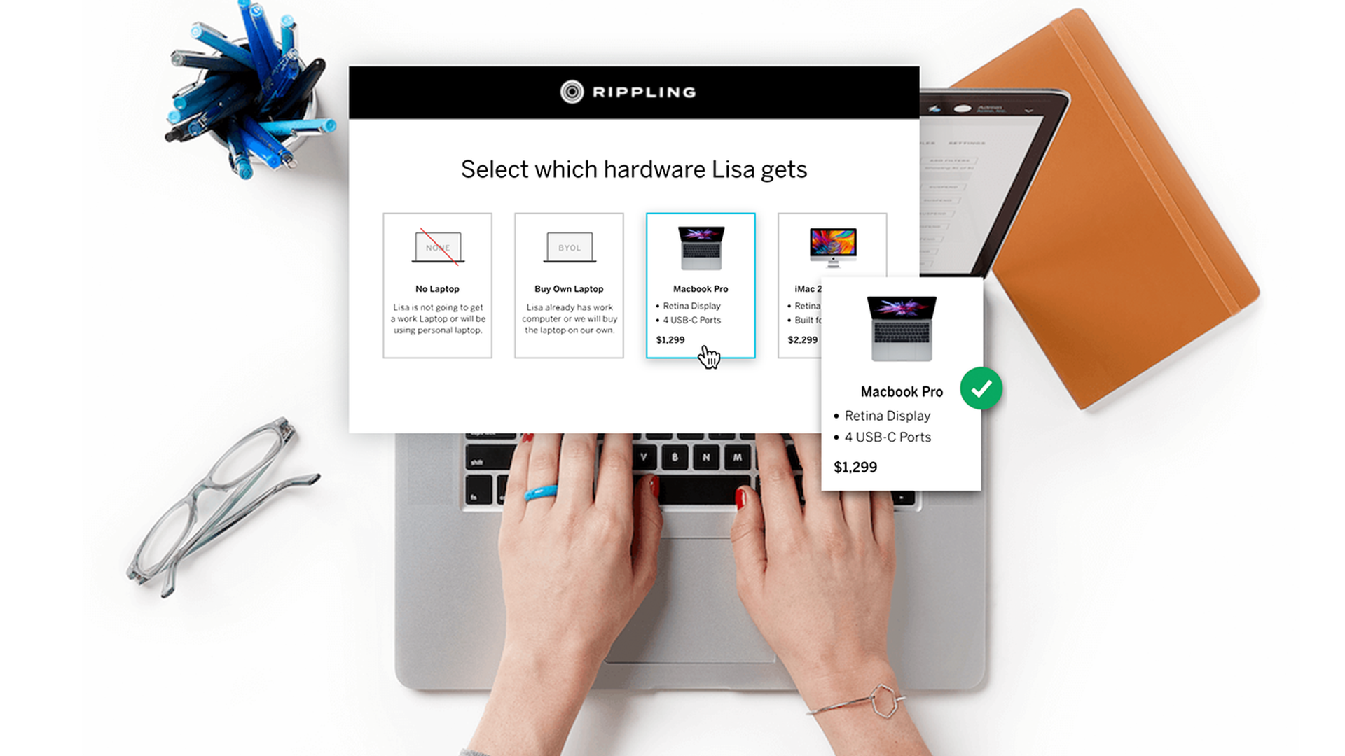 A promotional image from Rippling, Parker Conrad's new HR startup