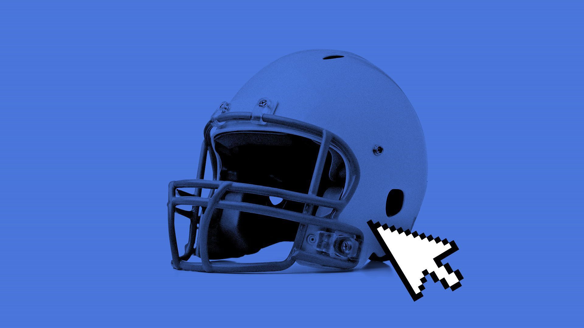 An illustration of a football helmet being clicked on.