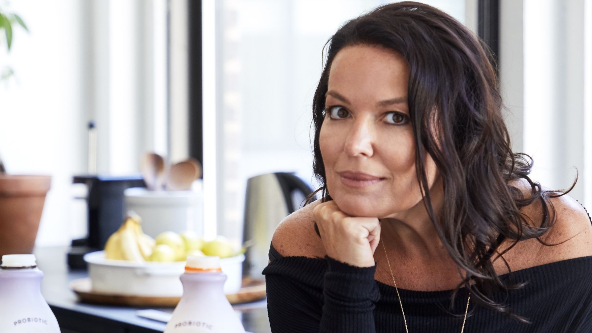 Woman with kefir