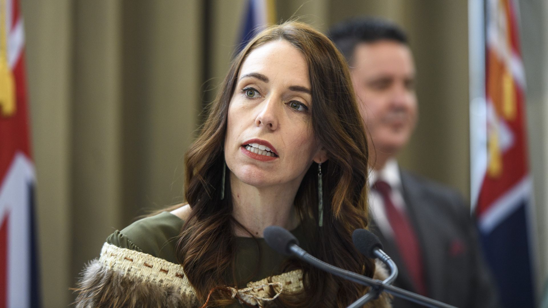Prime Minister Jacinda Ardern speaks at the Prime Minister's Reception during the opening of New Zealand's 53rd Parliament on November 26, 2020 in Wellington, New Zealand. 