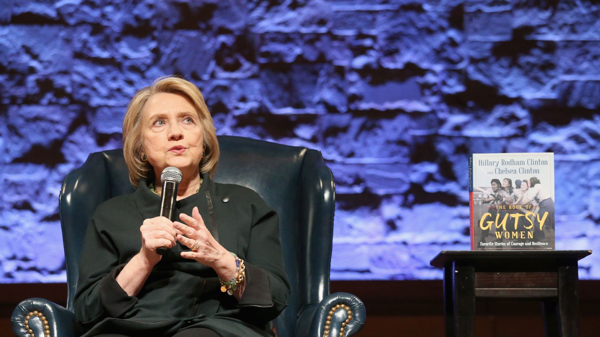 Hillary Rodham Clinton attends "Hillary & Chelsea Clinton: A Conversation on "The Book Of Gutsy Women" at Riverbend Center on November 3, 2019 in Austin, Texas. 