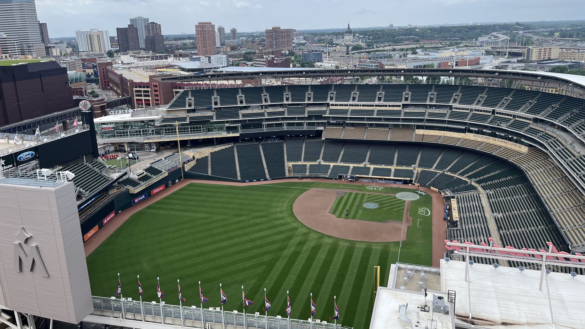 Target Field as viewed from an apartment building