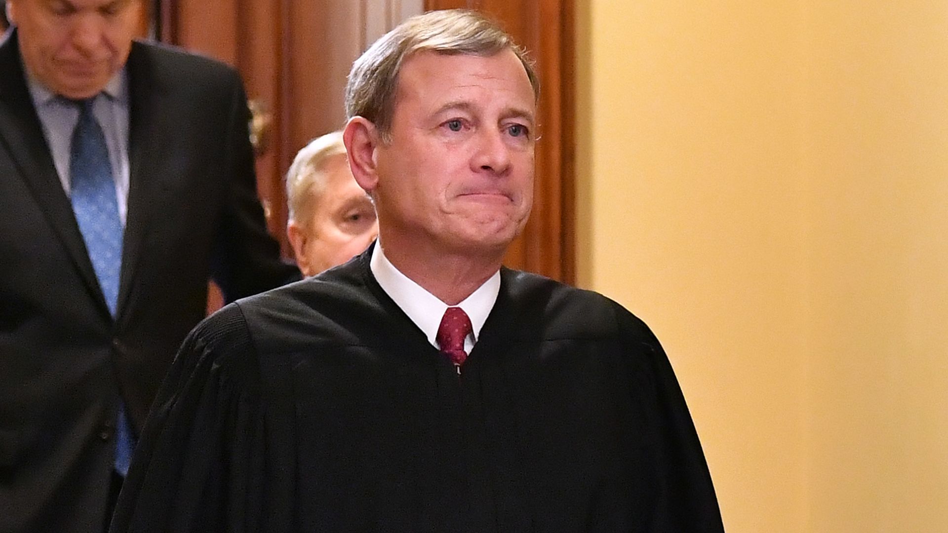 In this image, Justice Roberts stands 