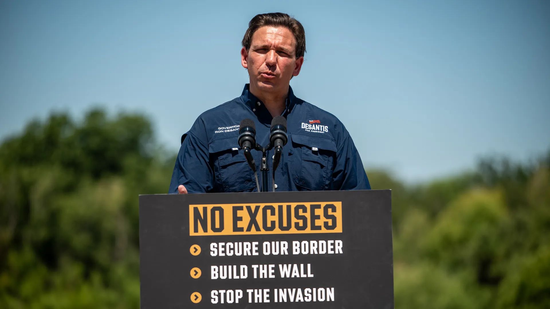Gov. Ron DeSantis Ron DeSantis at Eagle Pass to address the "immigration crisis" at the southern border.