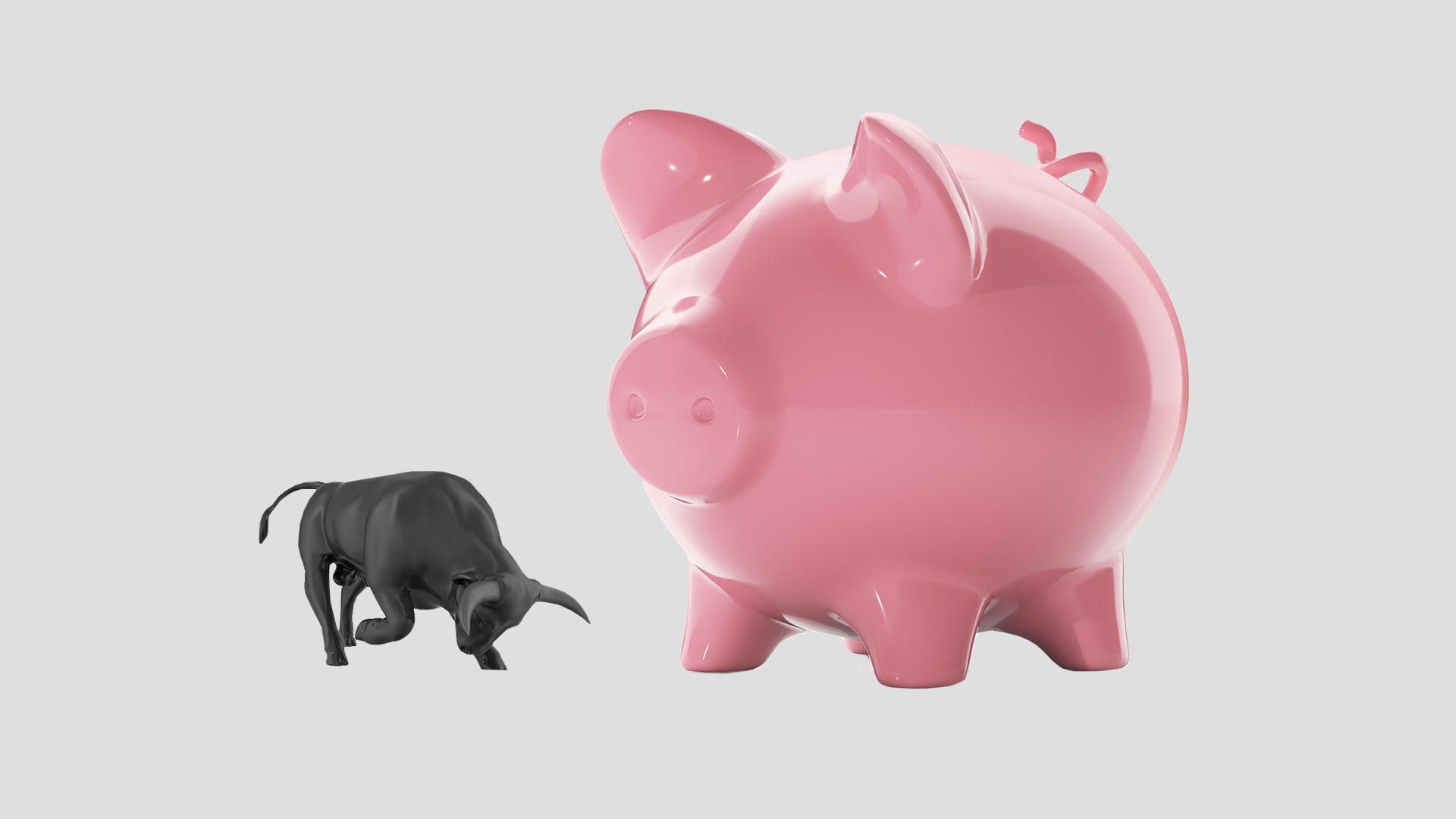 These days it's all about the piggy bank. A large pig and a small bull.