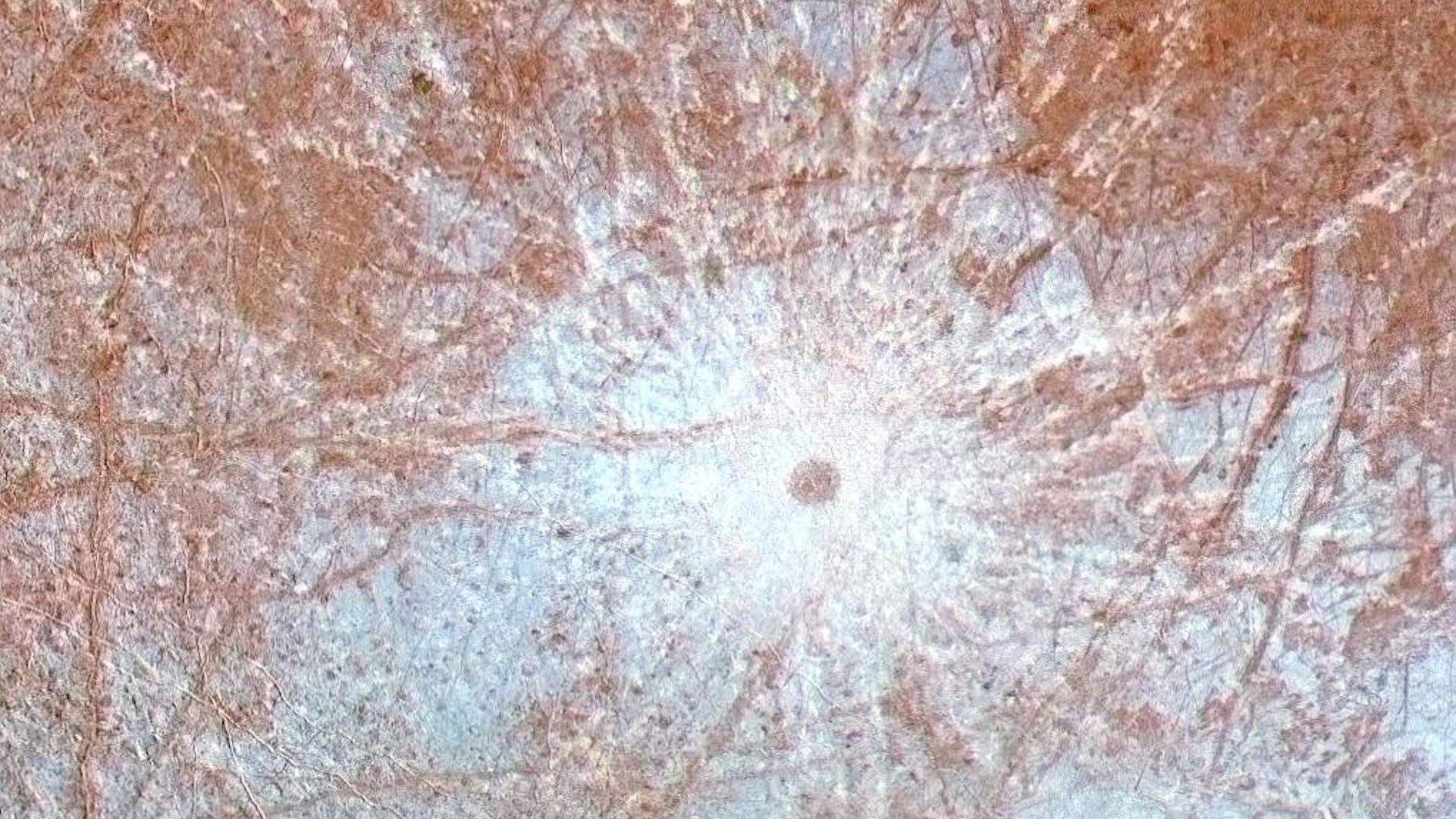 A crater on Europa.