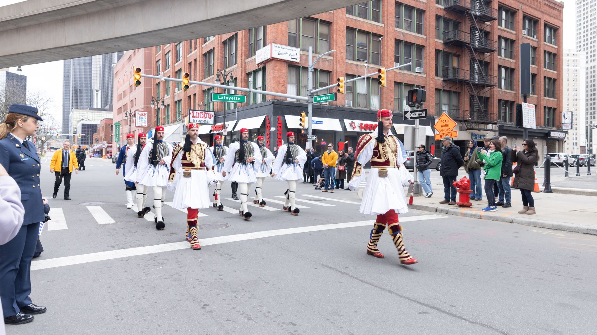 The city's Greek Independence Day Parade in District 5's Greektown in April.