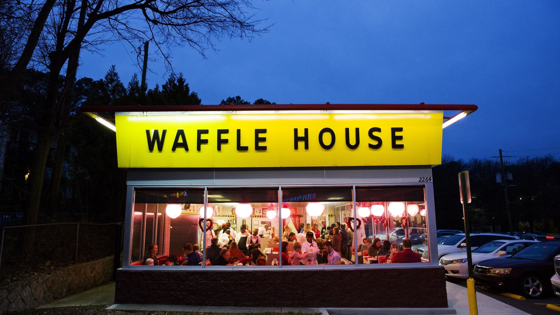 The outside of a Waffle House