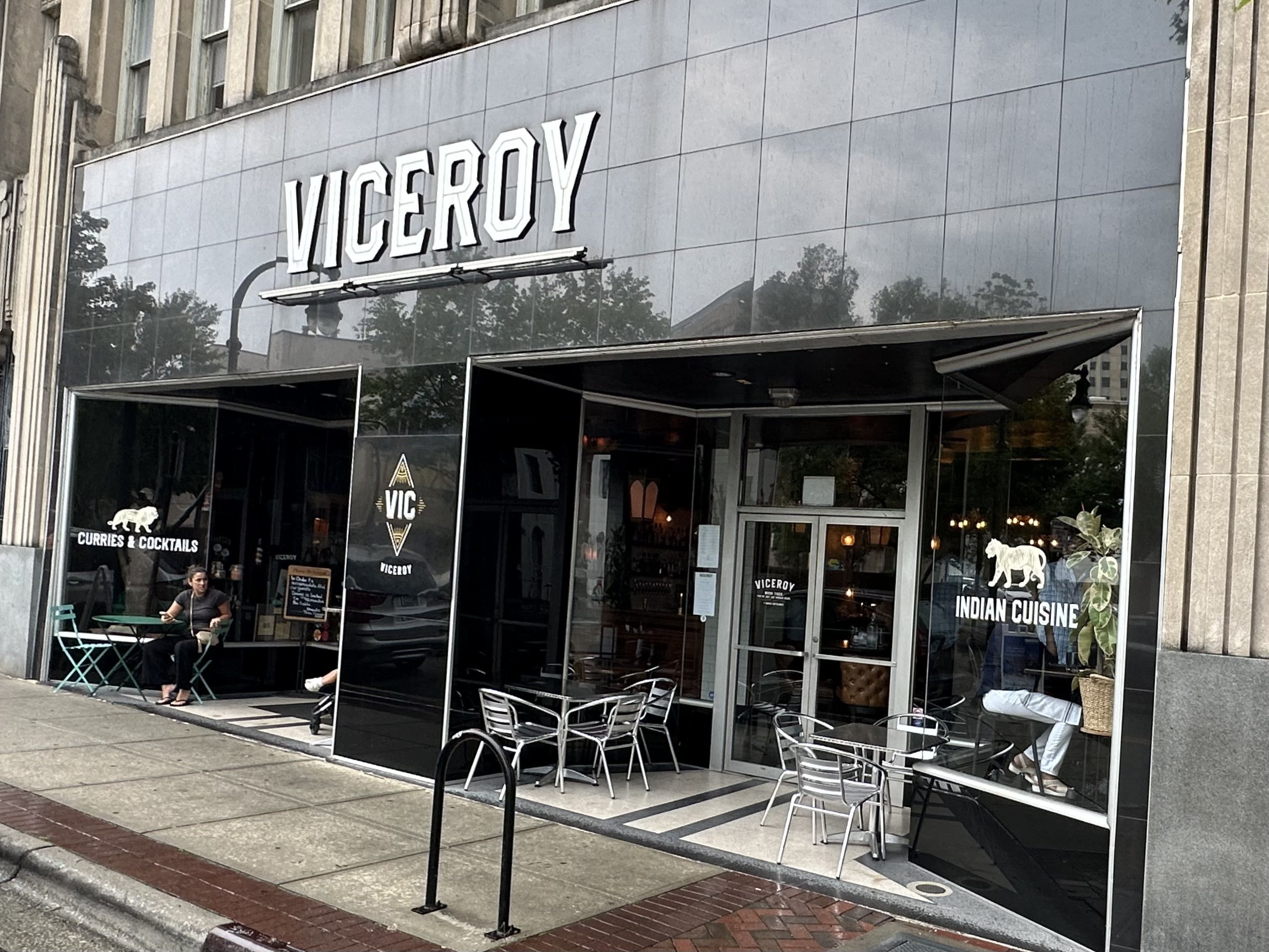 The exterior of a restaurant that is called Viceroy