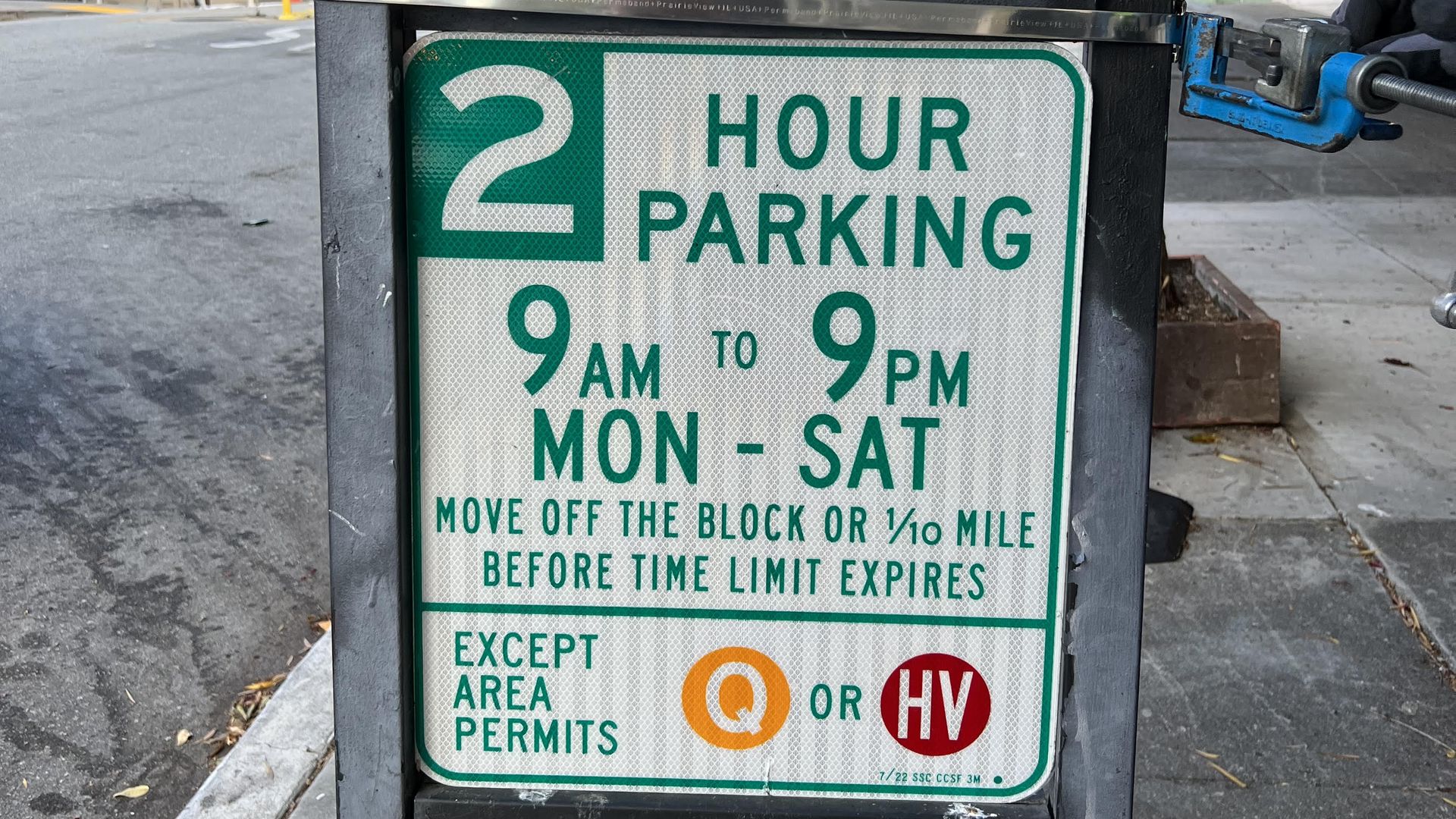Hayes Valley parking sign