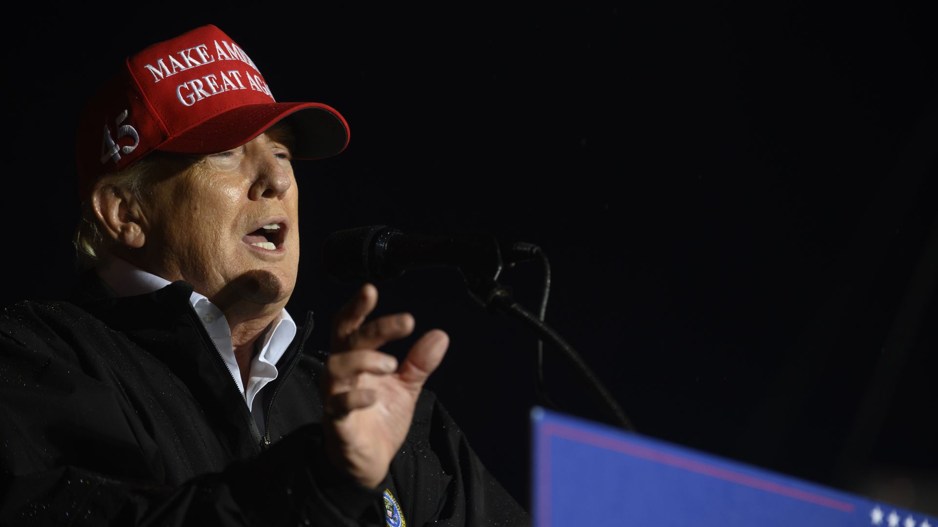 Former President Donald Trump speaks.