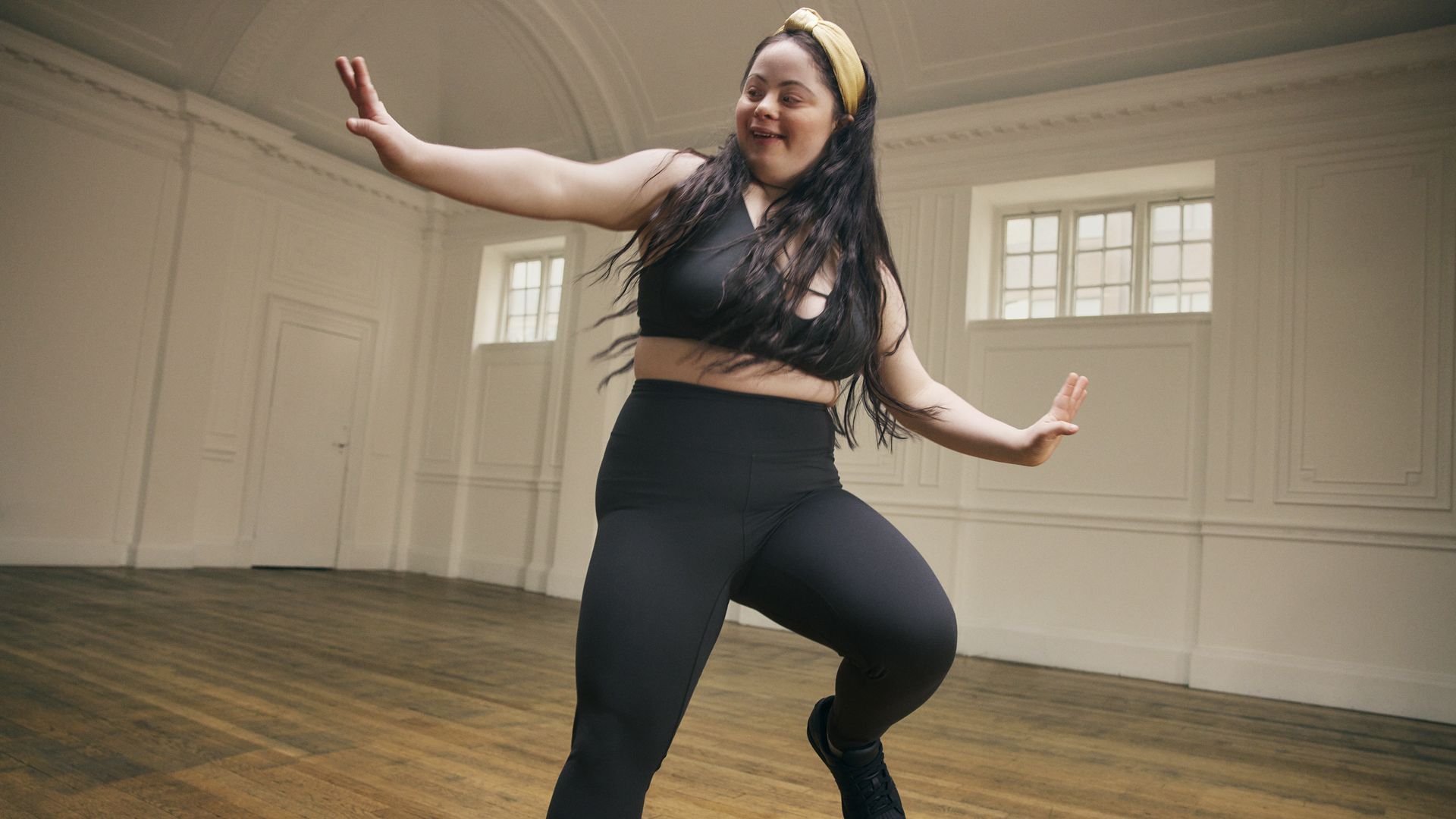 A model wearing one of Adidas' new sports bras.