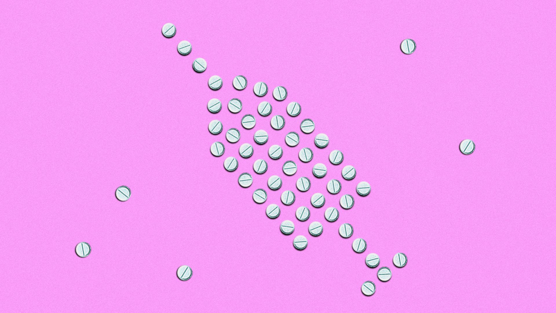 Illustration of a syringe made from pills.