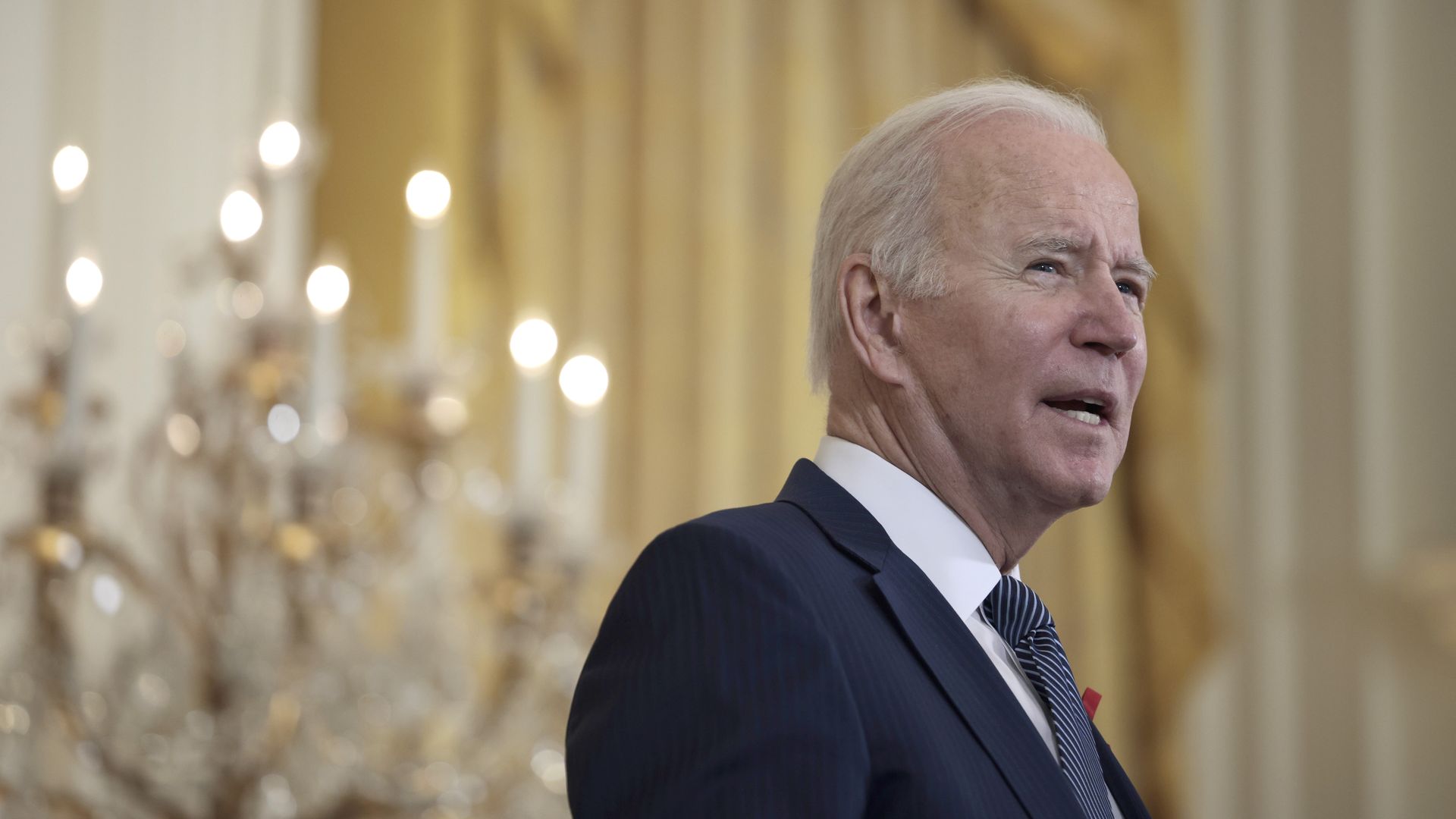 Photo of Joe Biden speaking and looking to his right