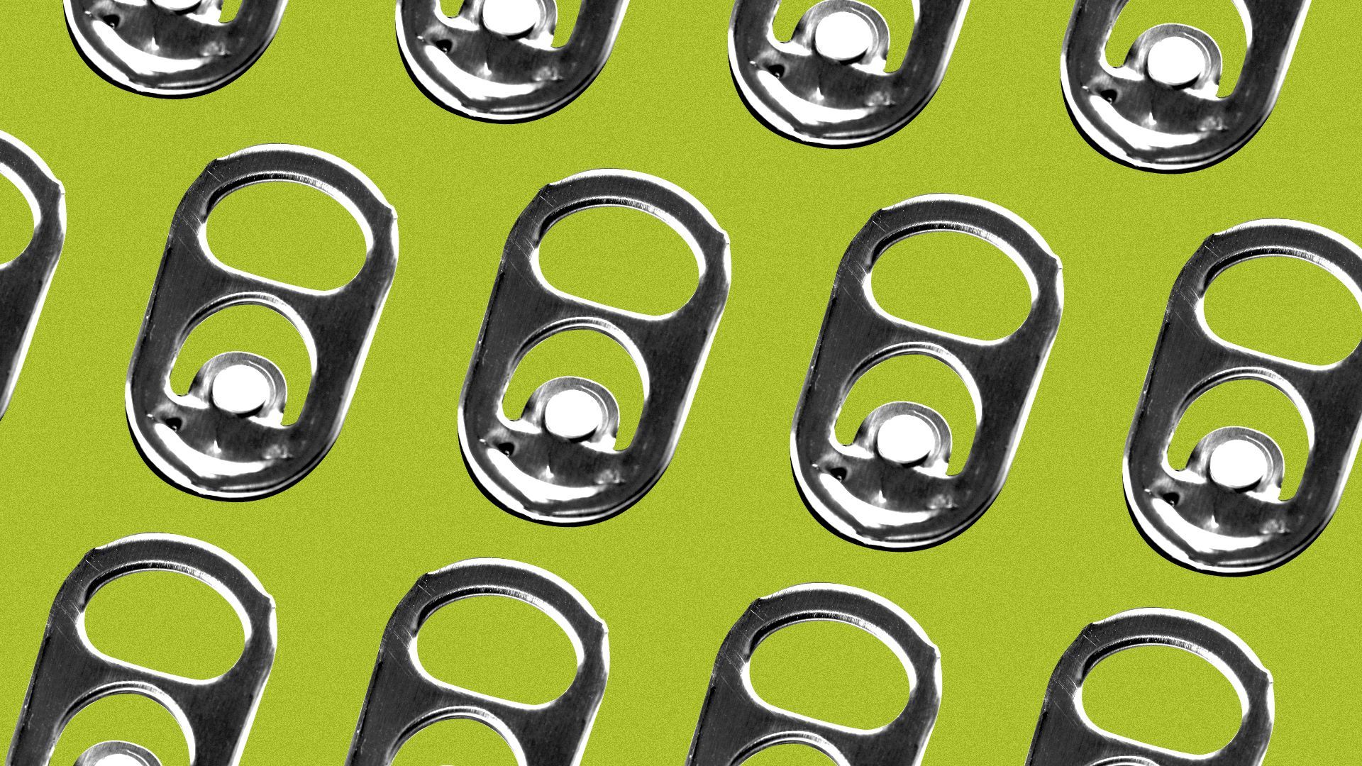 Illustration of a pattern of beer can tabs.