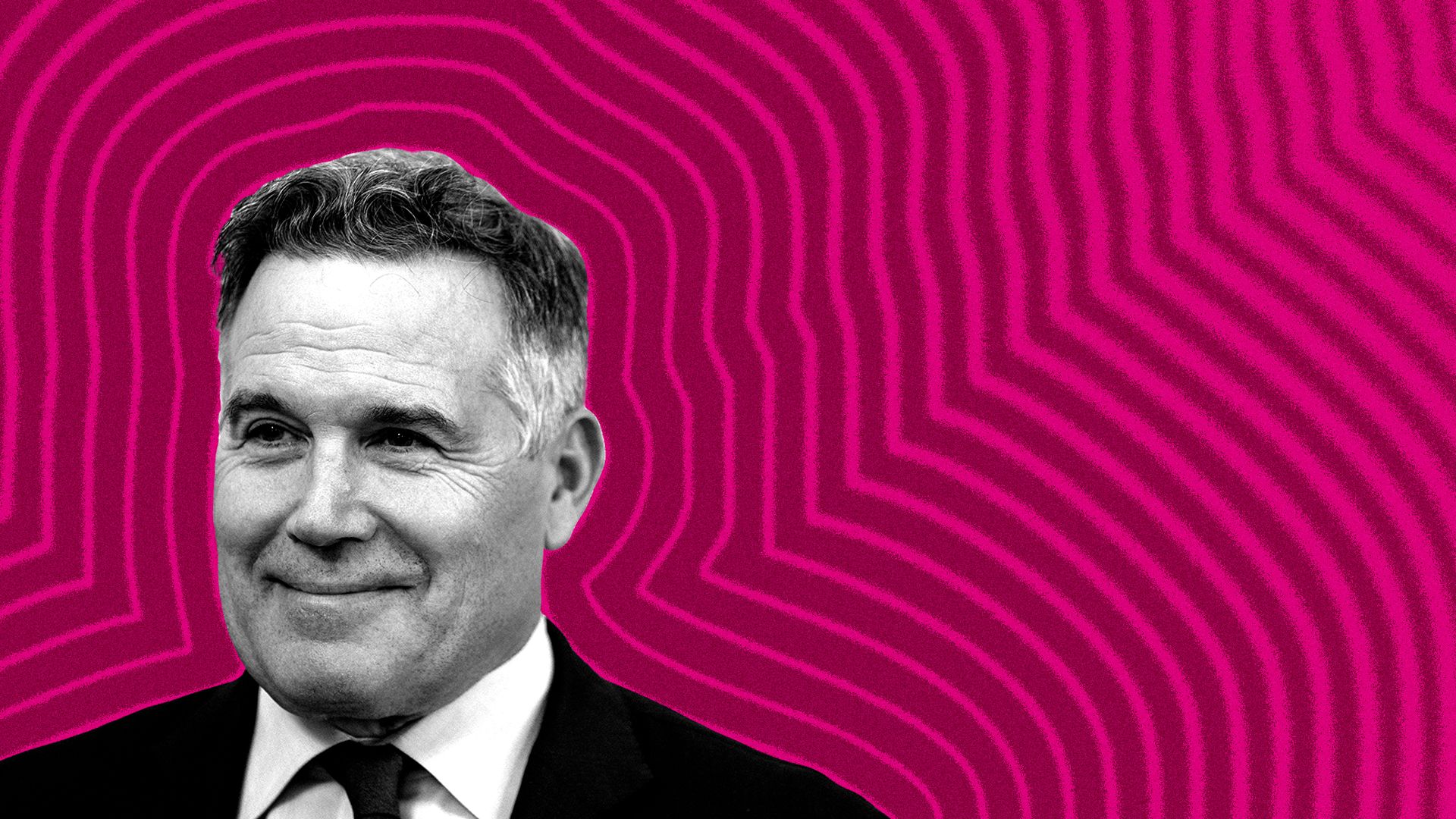 Photo illustration of Dave McCormick with lines radiating from him. 