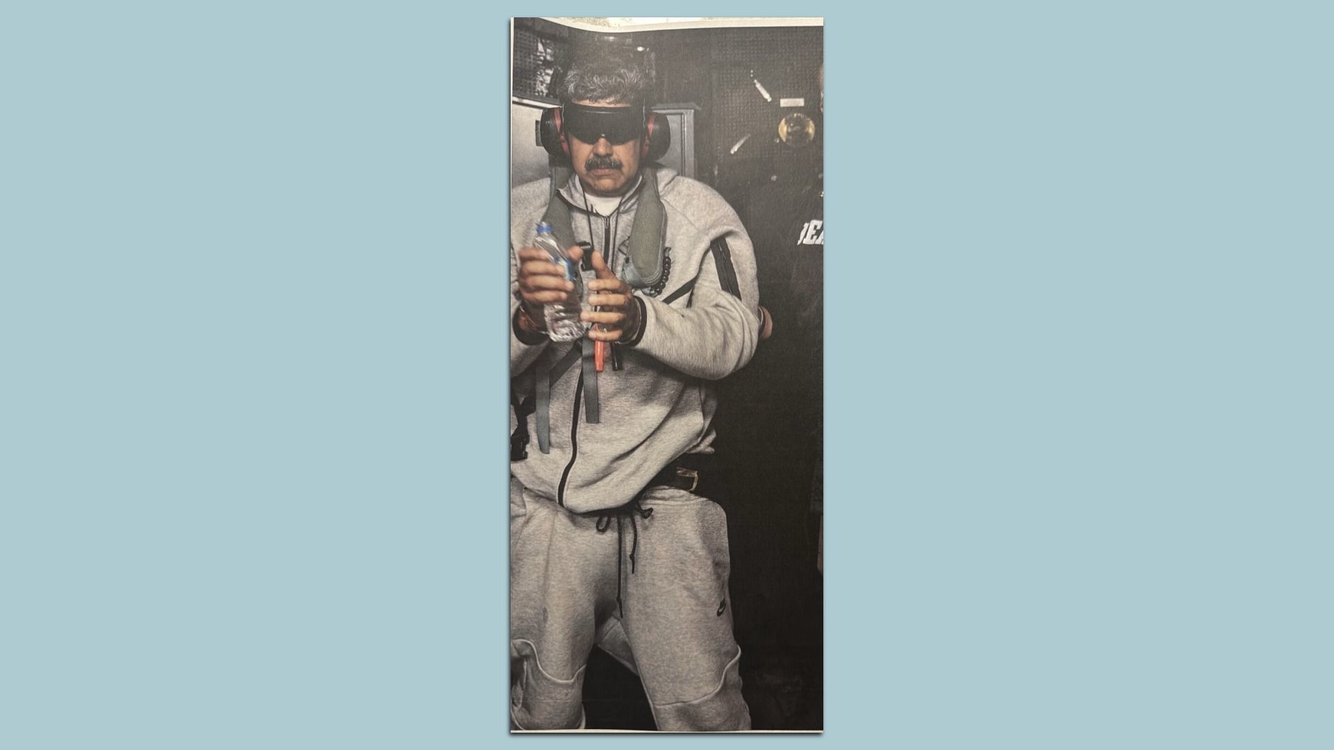 President Trump posted this image on Truth Social with the caption: "Nicolas Maduro on board the USS Iwo Jima."