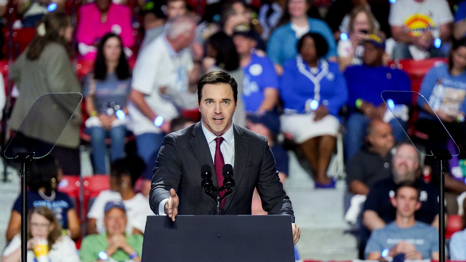 NC attorney general Jeff Jackson seen at a rally