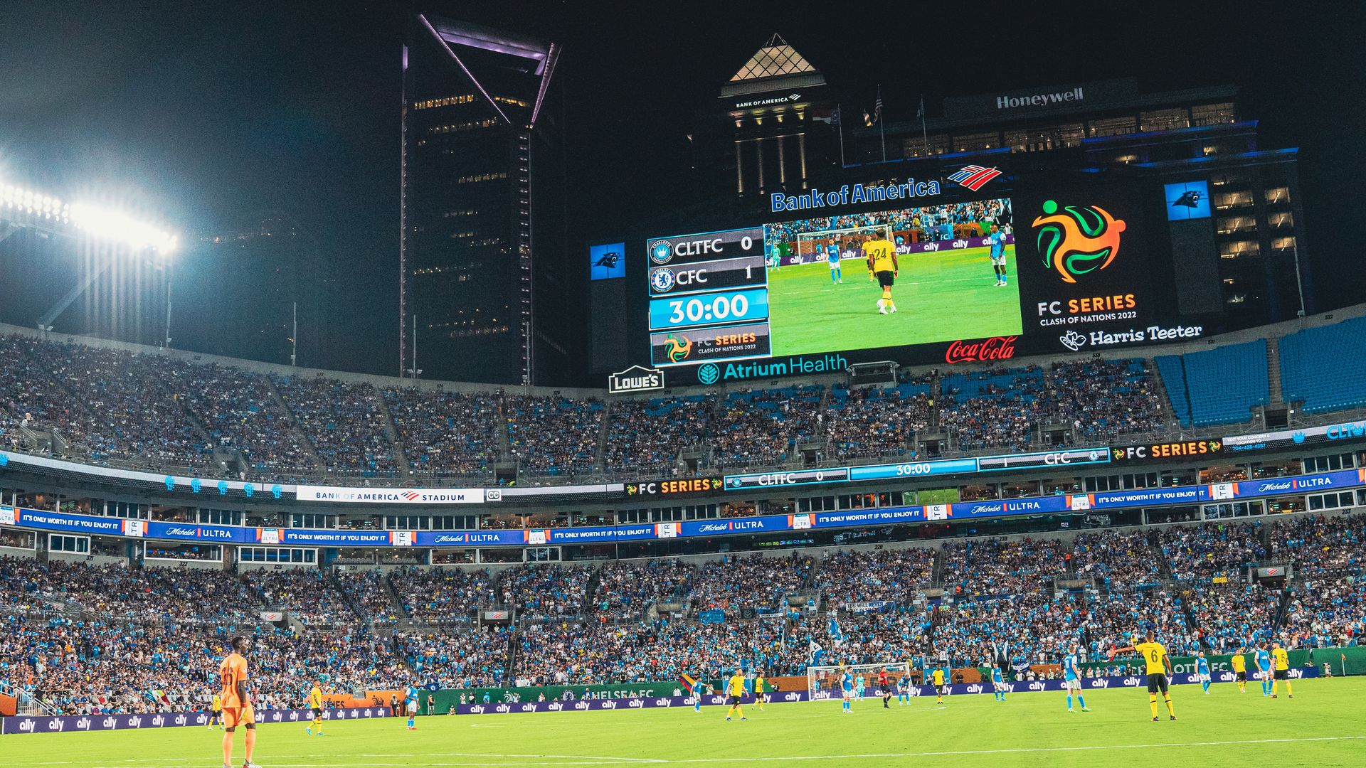 Chelsea vs. Charlotte FC at Bank of America Stadium in 2022.