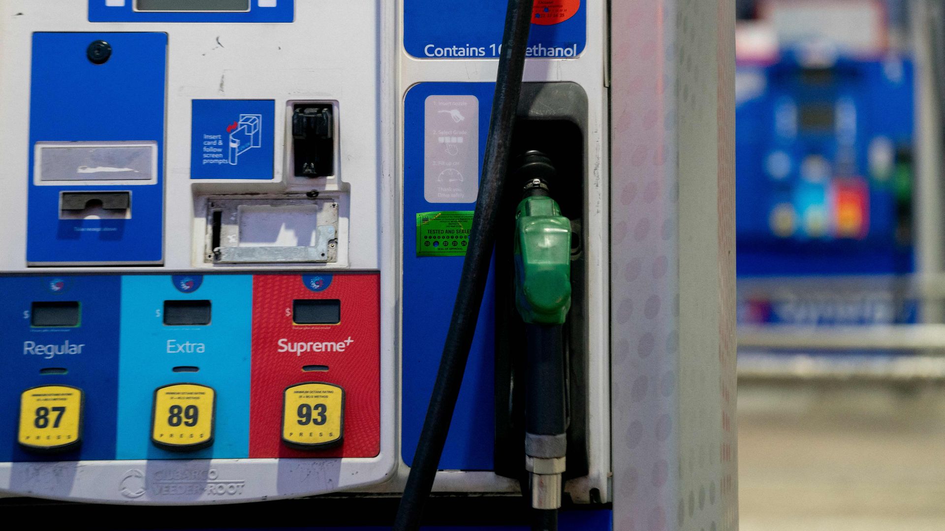 A gas pump in Washington, DC, on March 31, 2022