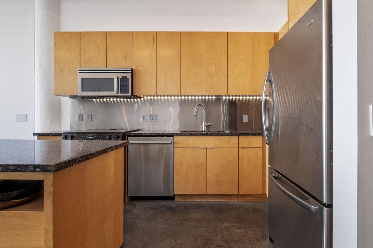 sleek industrial kitchen