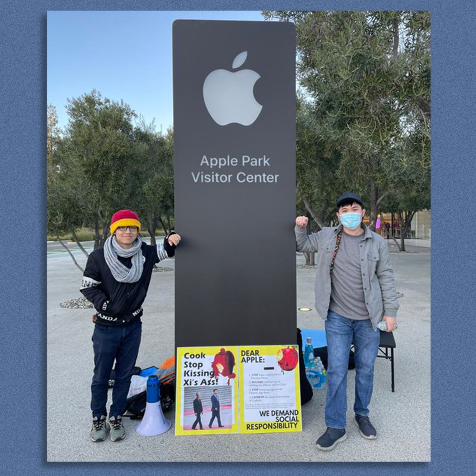 Chinese activists stage hunger strike outside Apple's California  headquarters