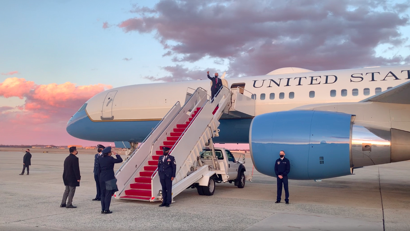 Biden’s flight home on Air Force One