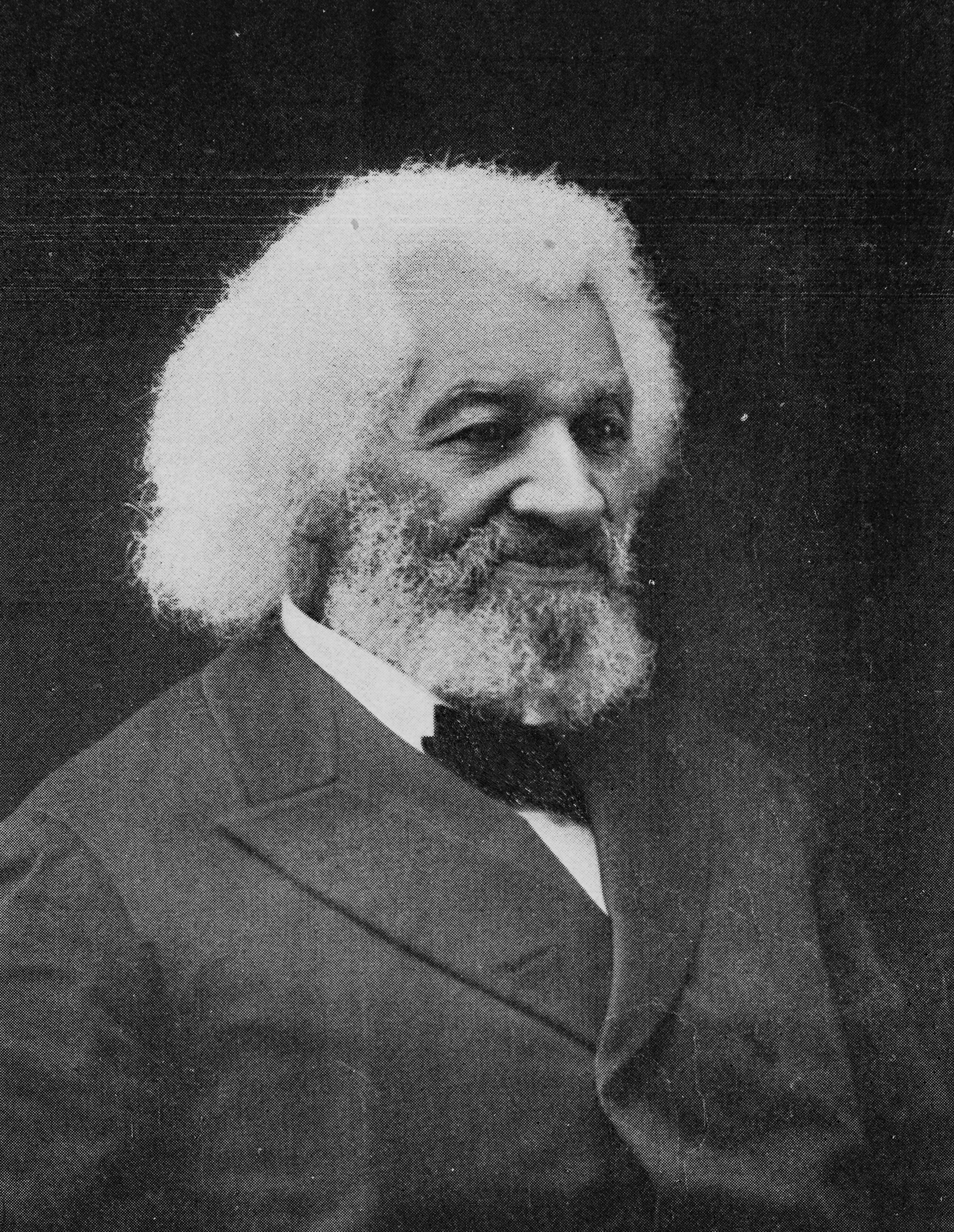 An portrait of Frederick Douglass in his later years.