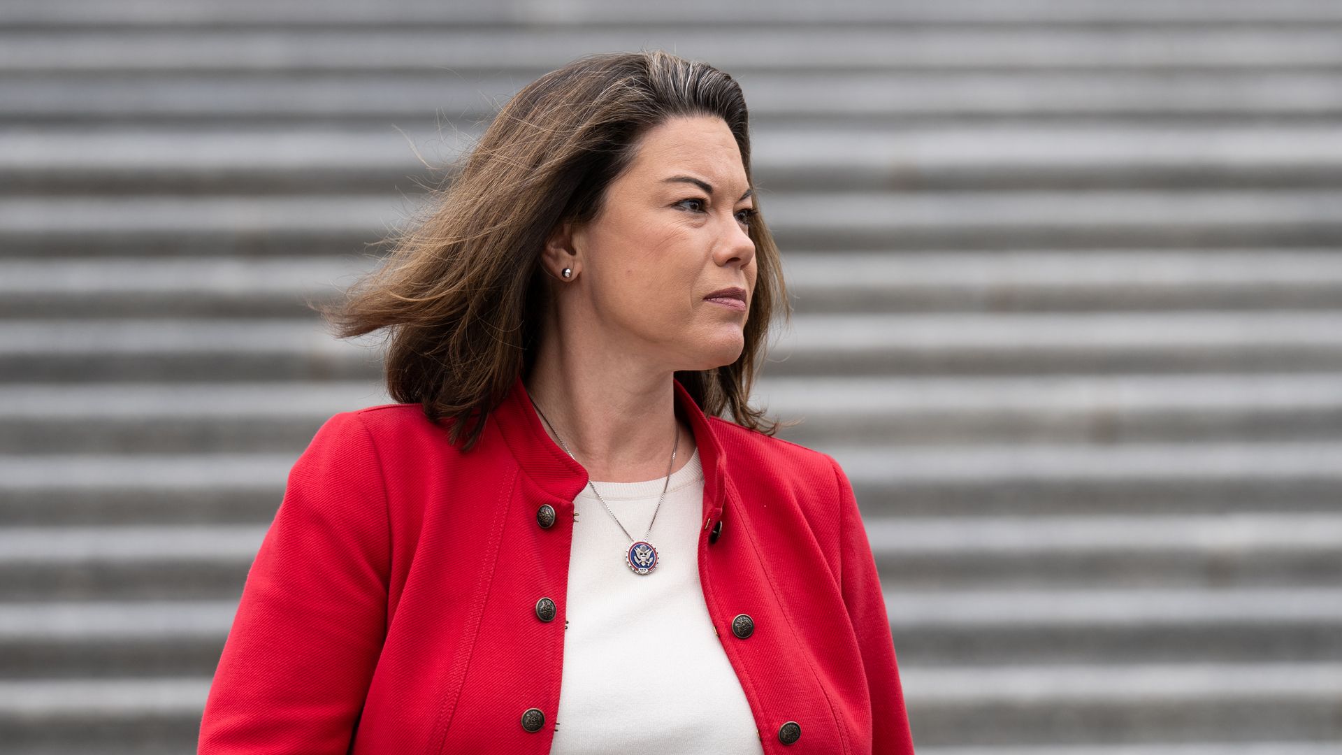 Rep. Angie Craig, D-Minn., walks down the House steps at the Capitol on Friday, May 13, 2022.
