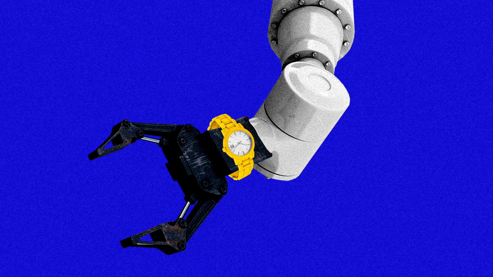 Illustration of a robot arm wearing a watch