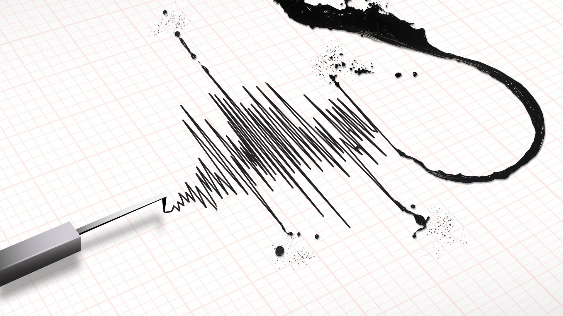 Illustration of seismograph lines turning into oil.