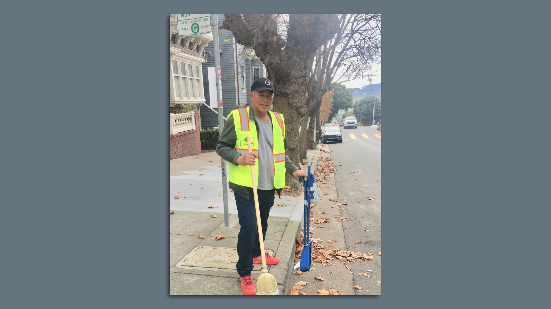 Drain volunteer clearing leaves