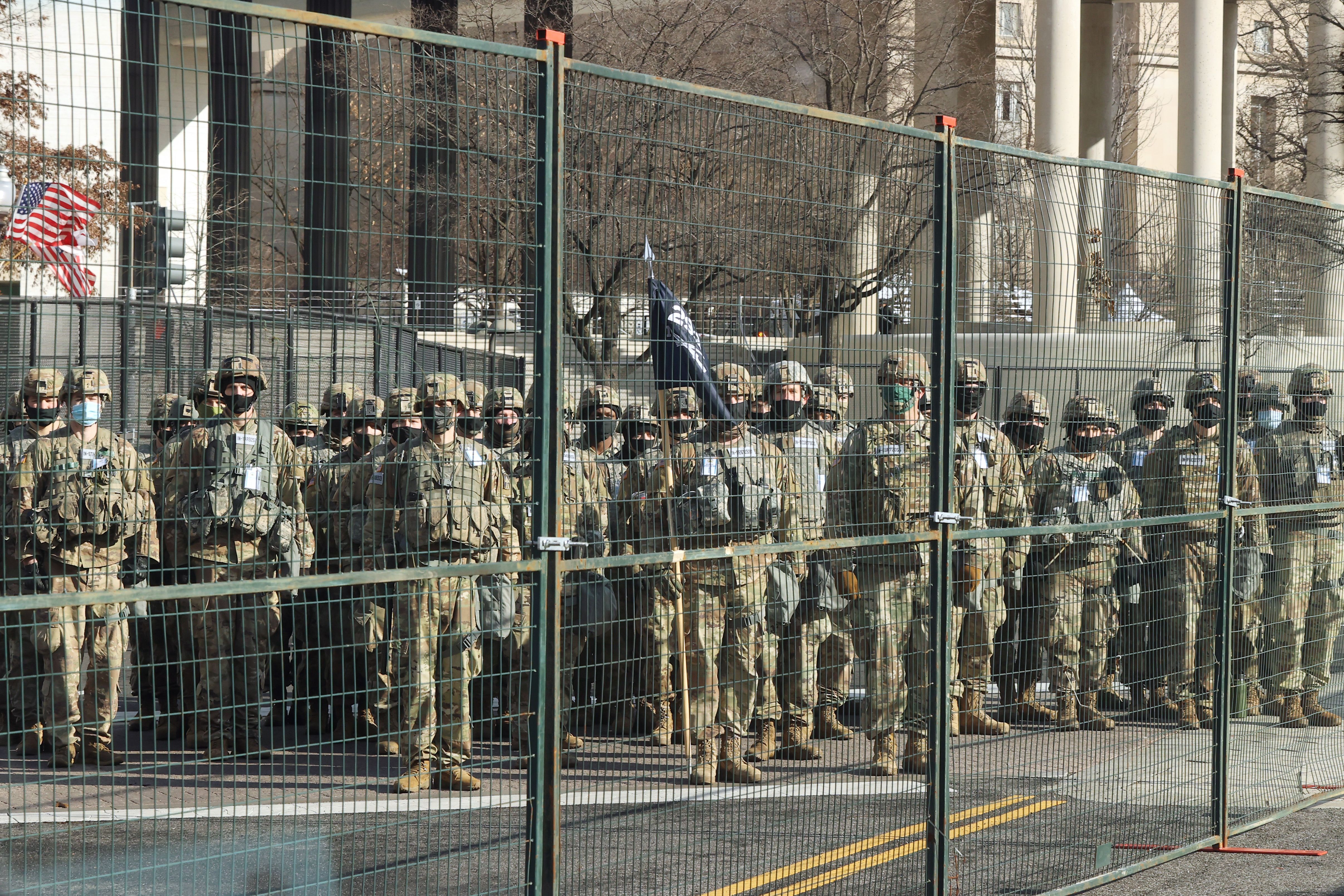 National Guard members stationed near the Capitol 