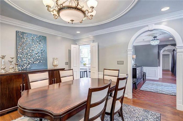 Hickory mediterranean renovation dining room