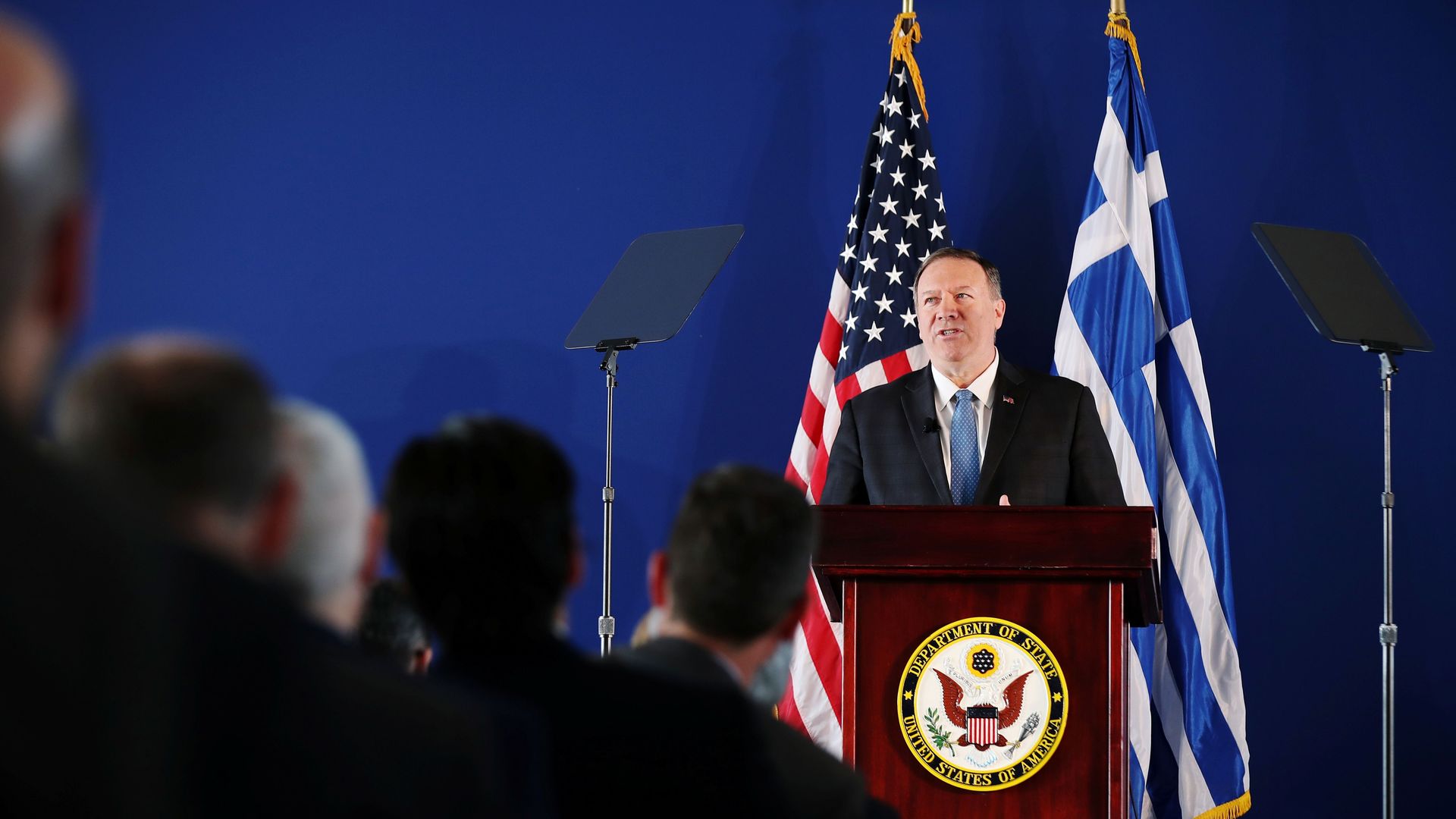 Secretary of State Mike Pompeo in Greece.
