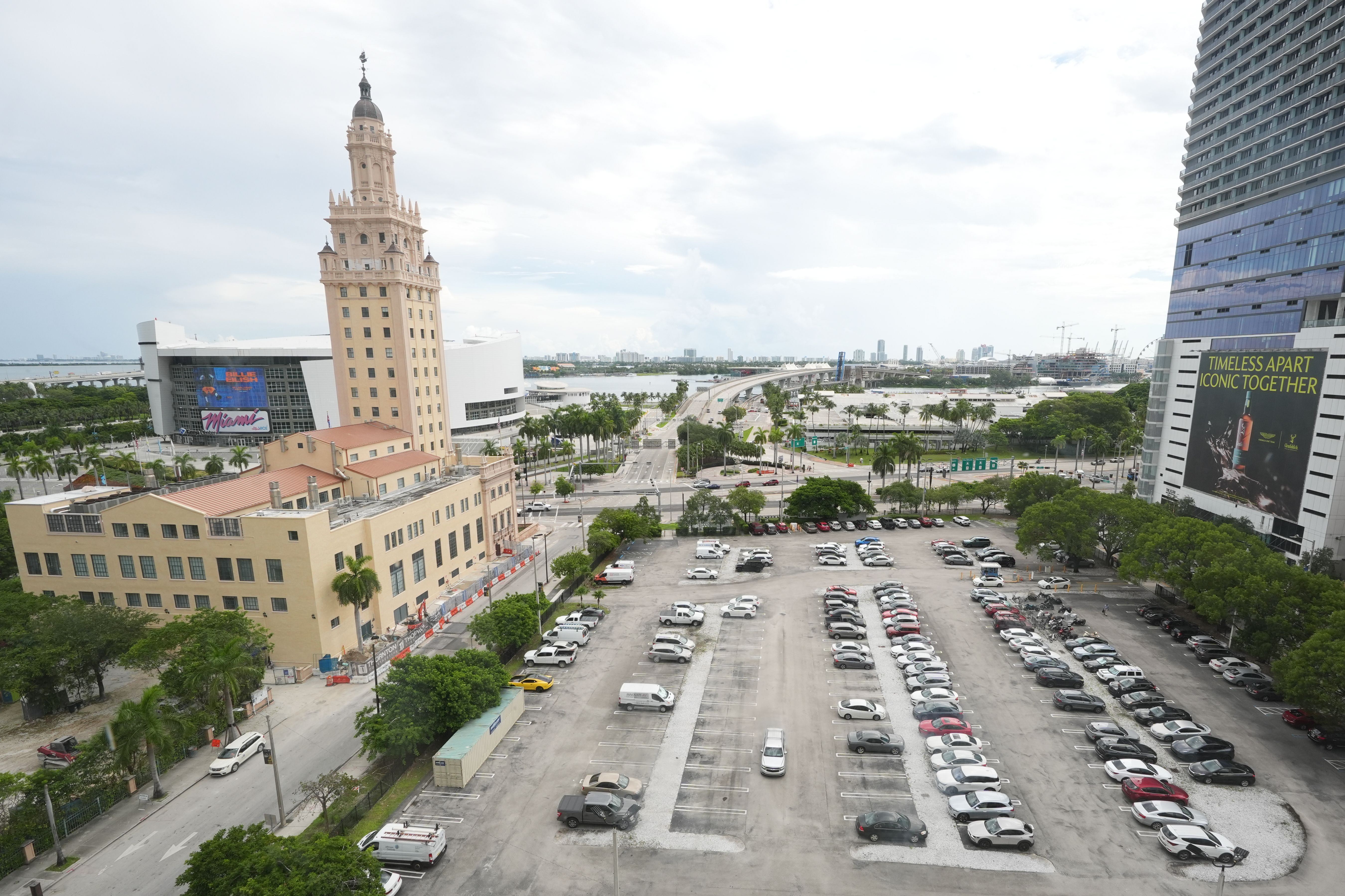 The proposed land for Donald Trump's presidential library — currently a parking lot — in downtown Miami.