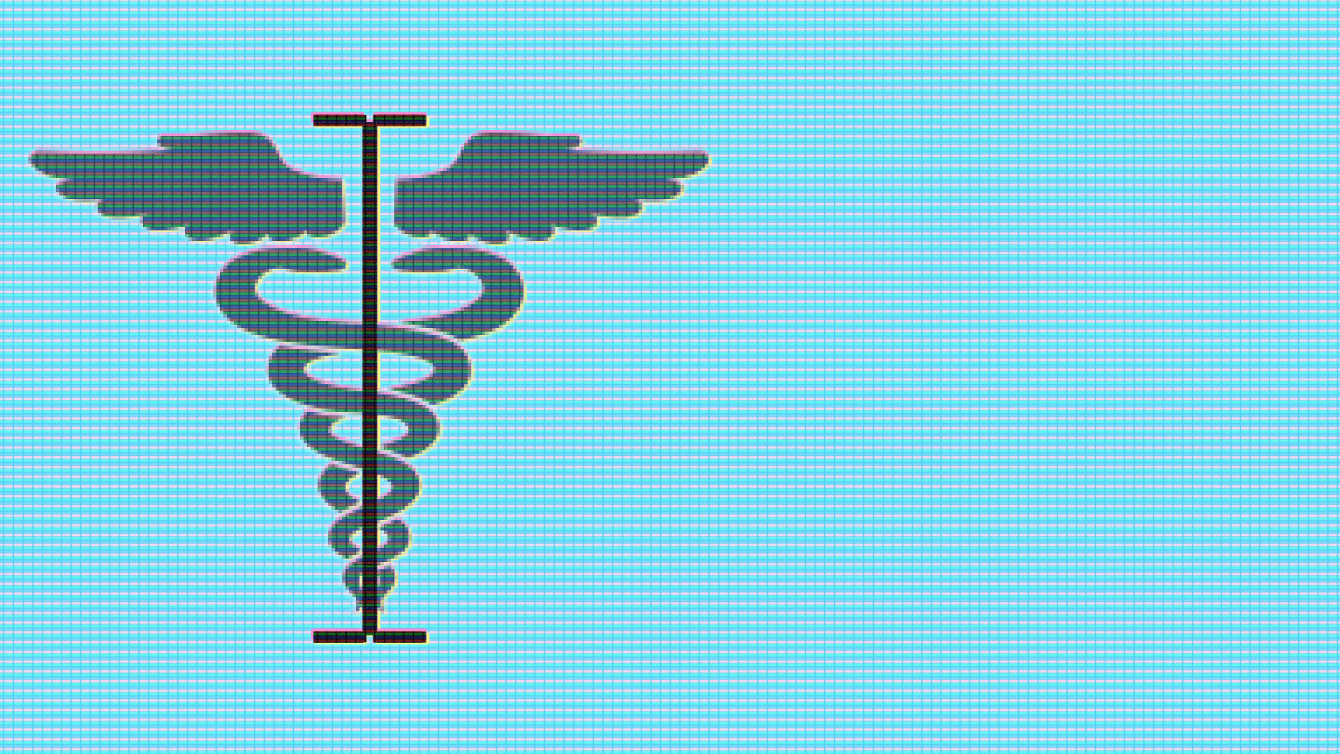 Animated gif of a cursor with a caduceus wrapped around it