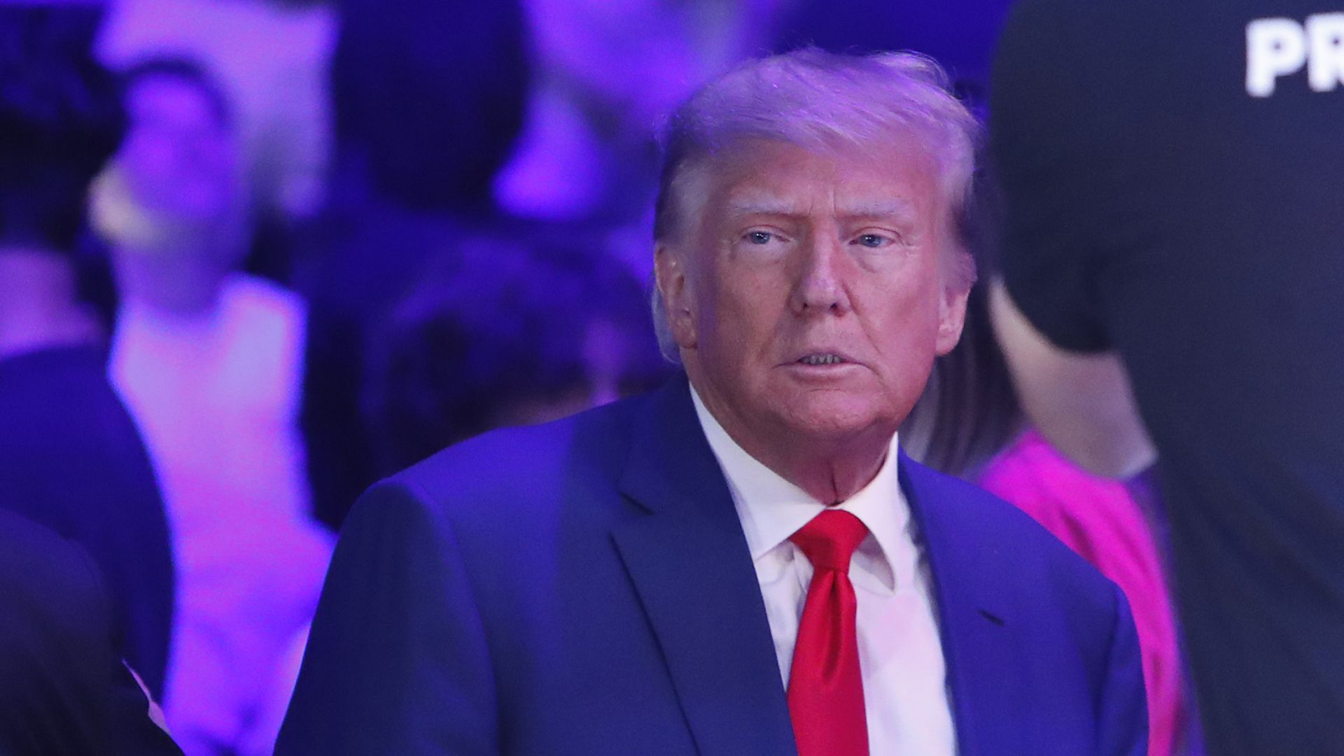 Former U.S. President Donald Trump attends UFC 290 at T-Mobile Arena on July 08, 2023 in Las Vegas, Nevada.
