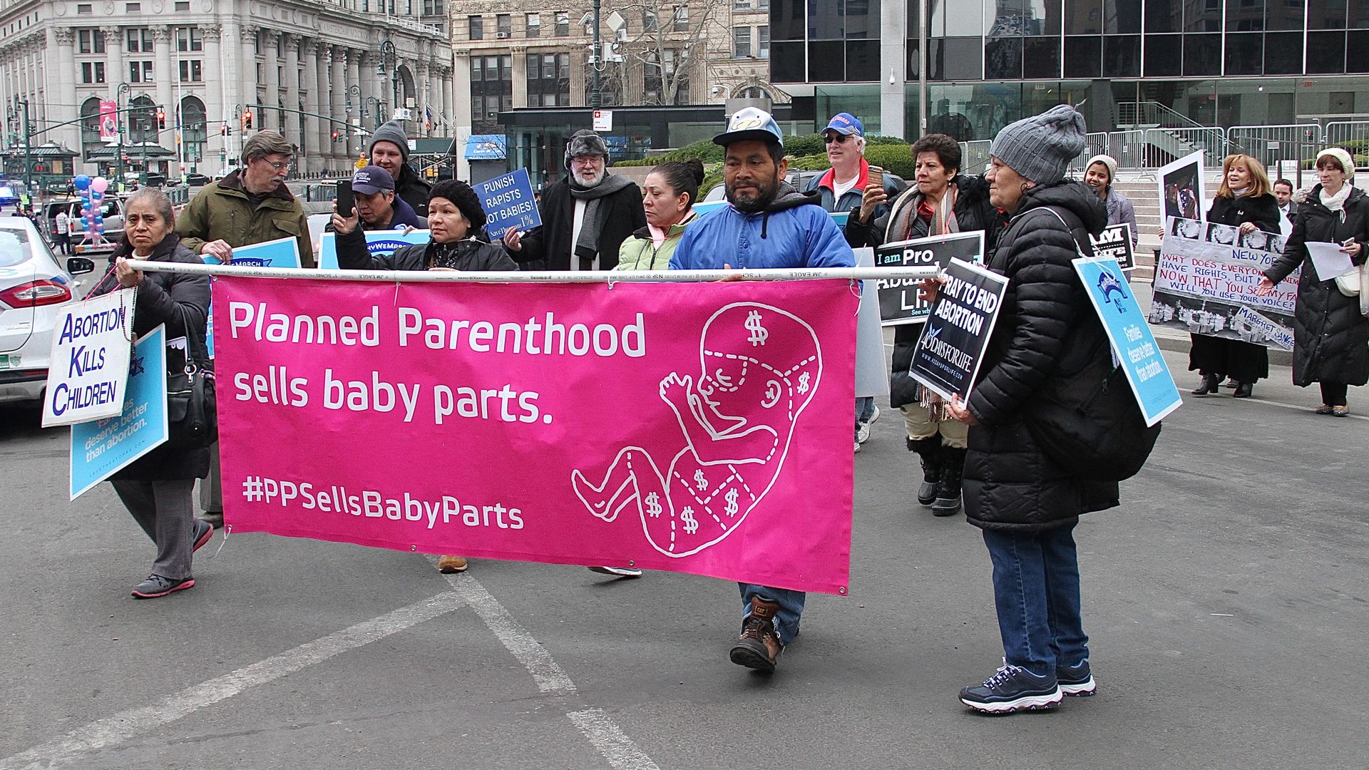 Participants in the International Gift of Life Walk, a pro-Life, anti-abortion event in New York, New York.
