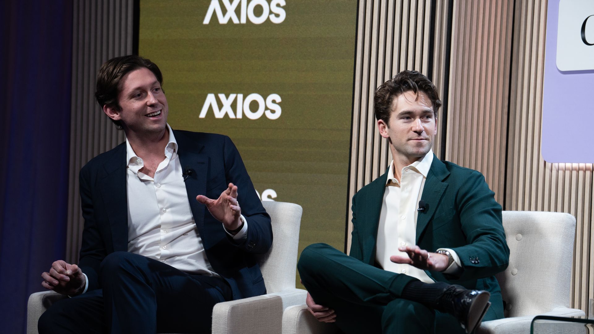 Coogan and Hays at Axios Communicators Live in Dec. 2025. 