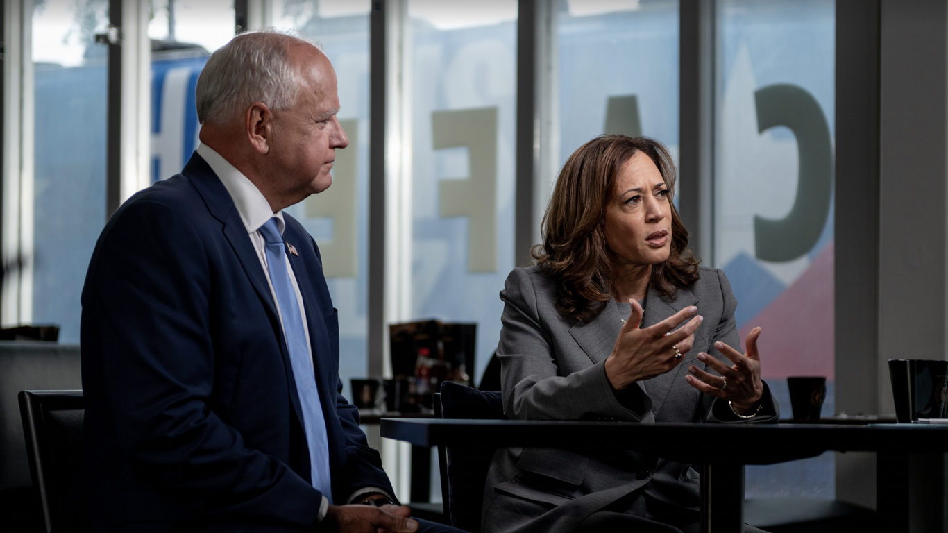 Harris hugs Biden record in high-stakes CNN interview