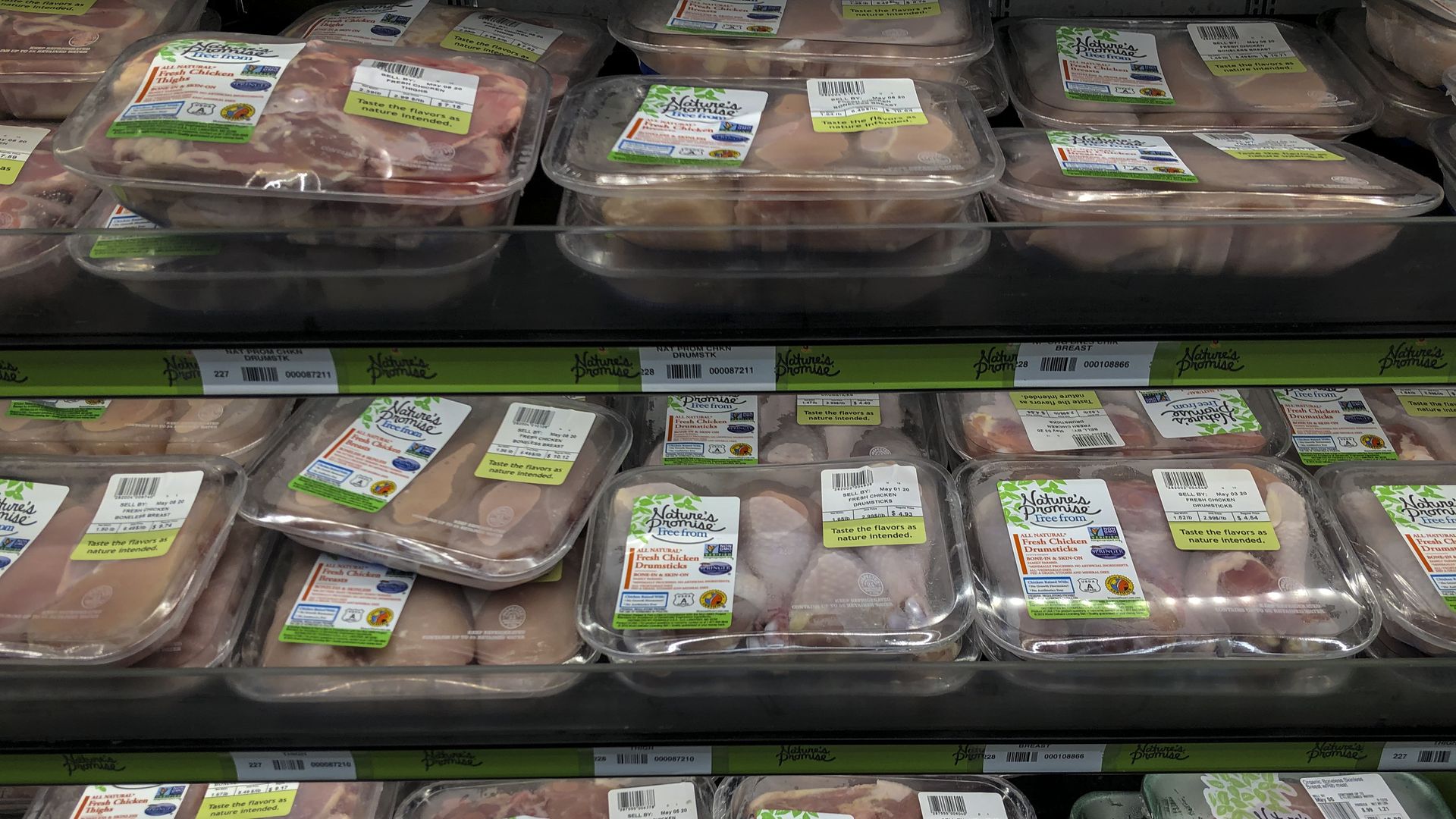 chicken in a grocery store.