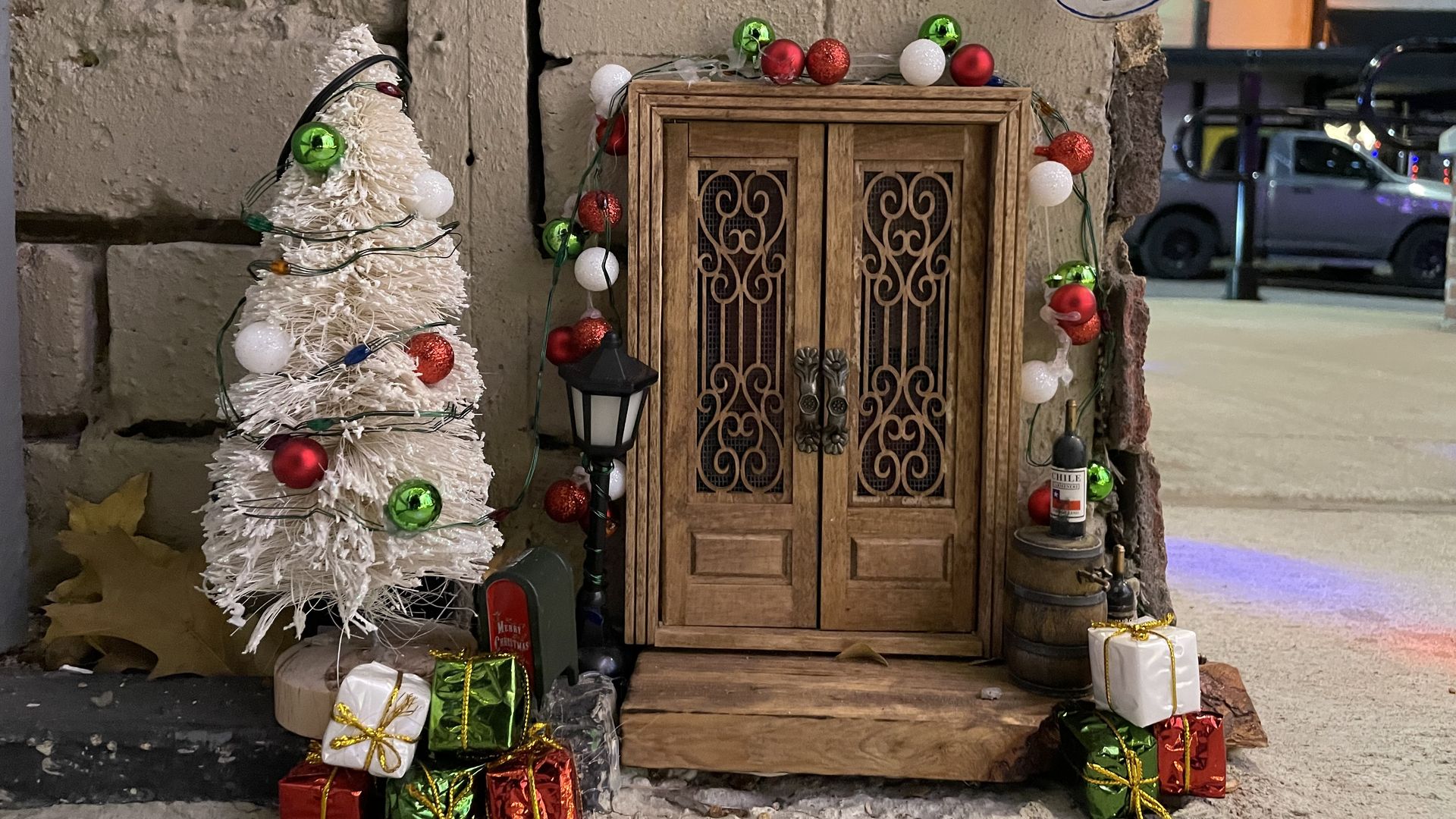 A photo of a tiny holiday door in McKinney