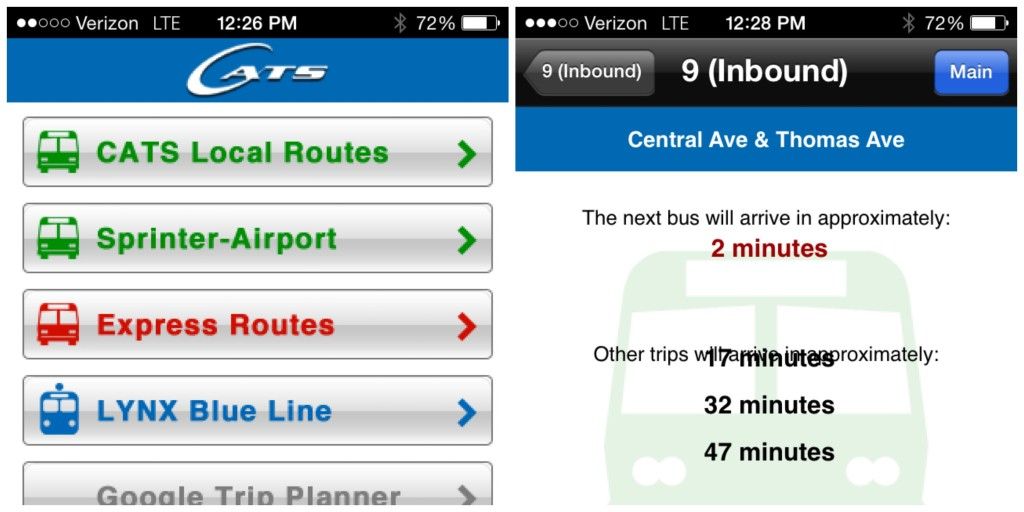 CATS mobile app Charlotte