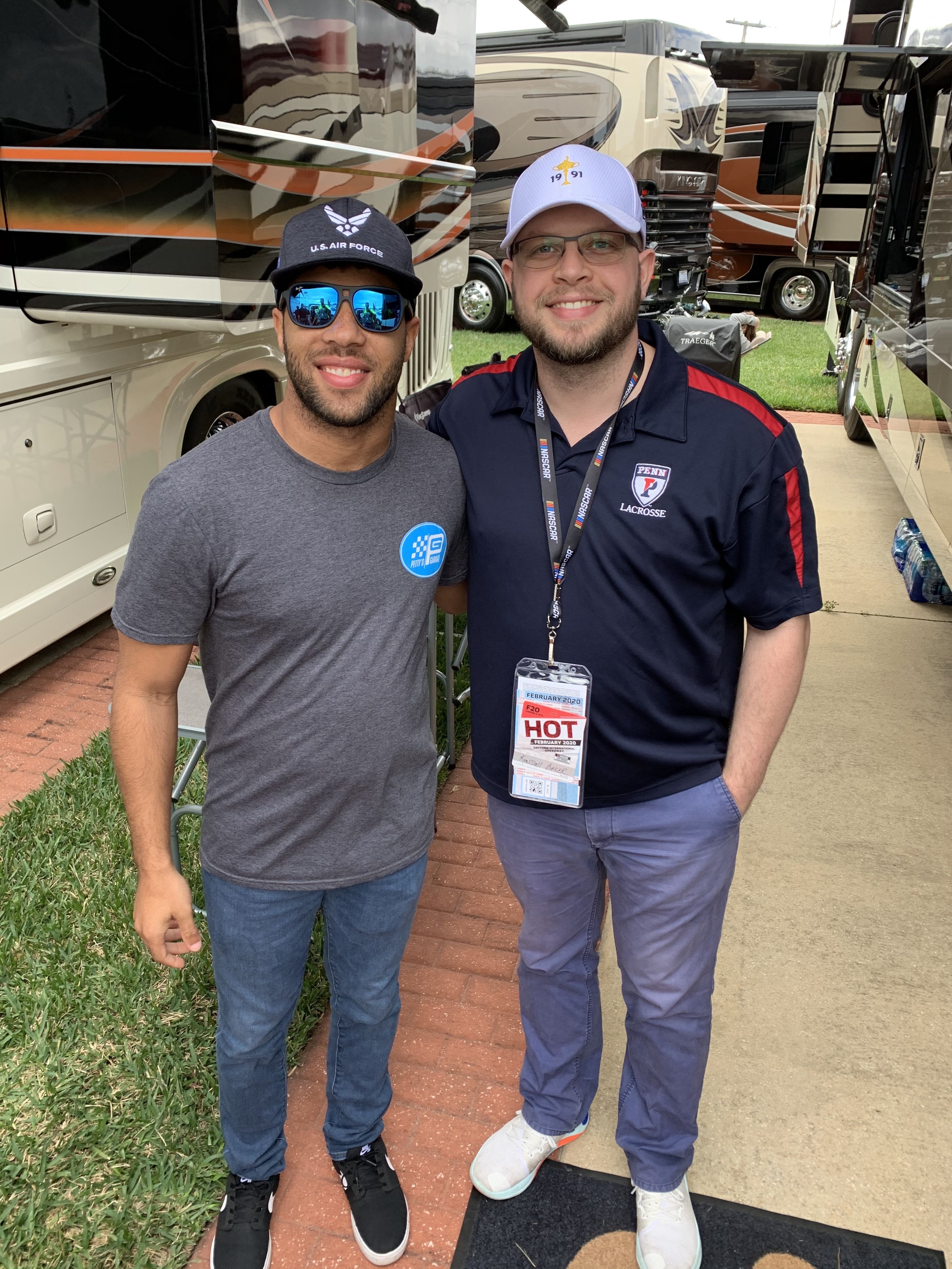 Bubba Wallace and Kendall Baker