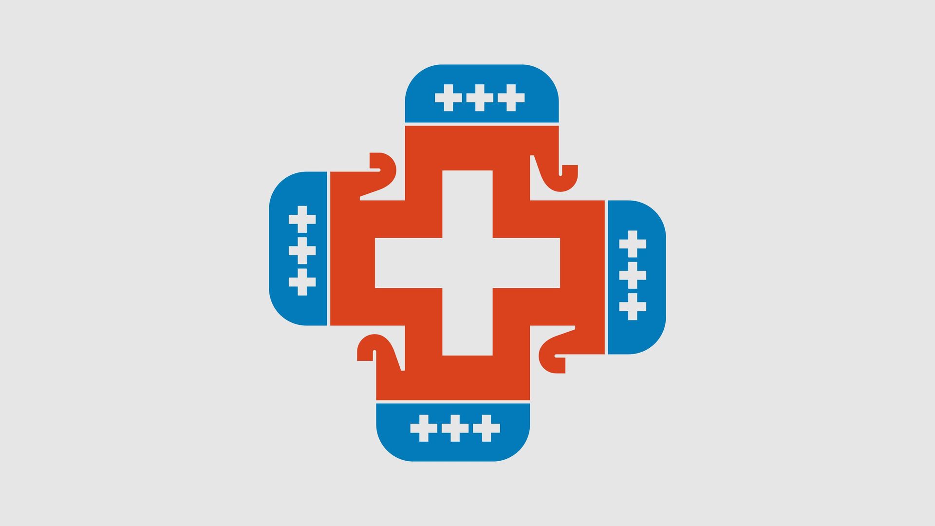 Illustration of a health care symbol with Republican elephants.