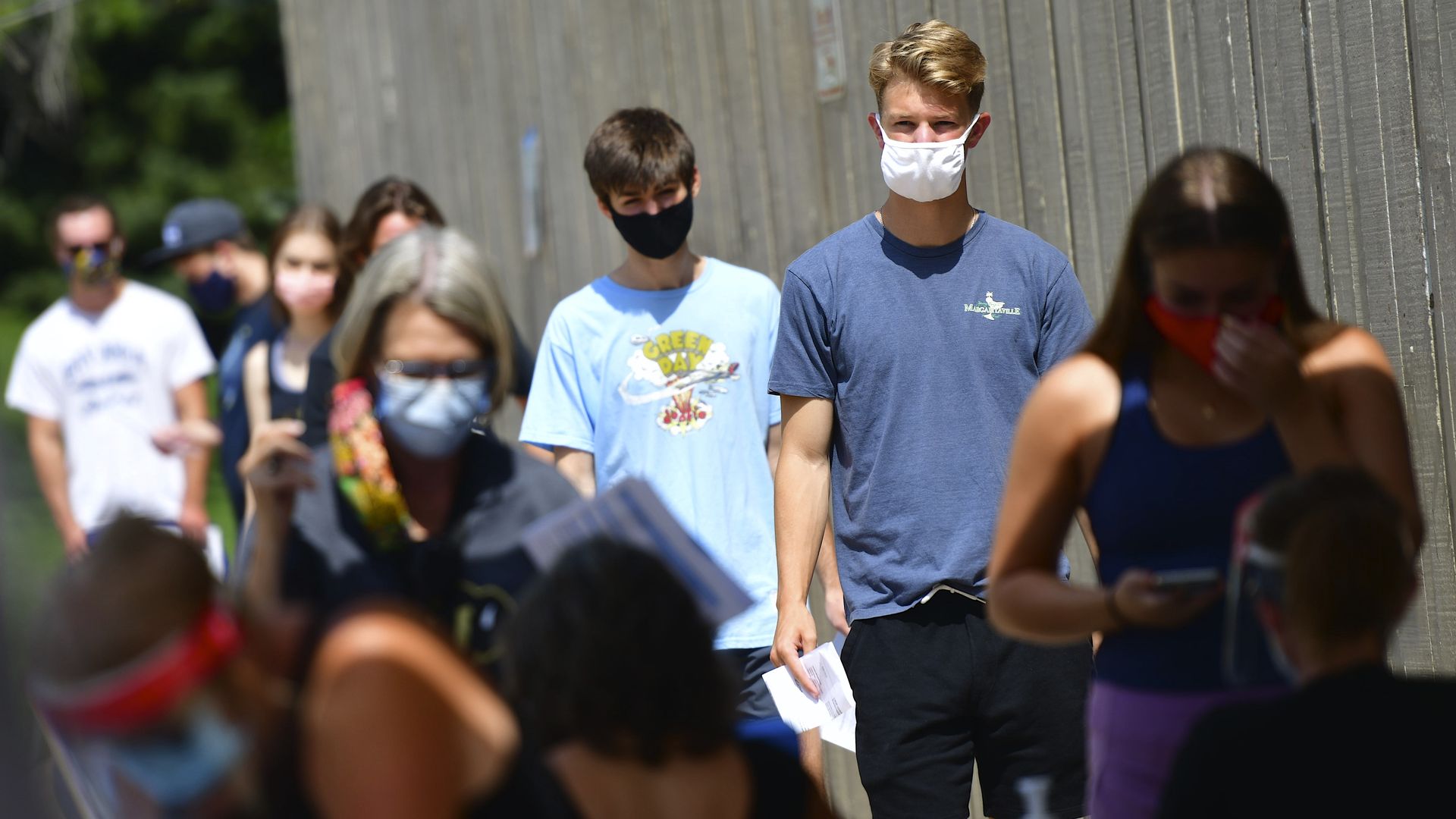 Students in Boulder, Colorado, on Aug. 18.