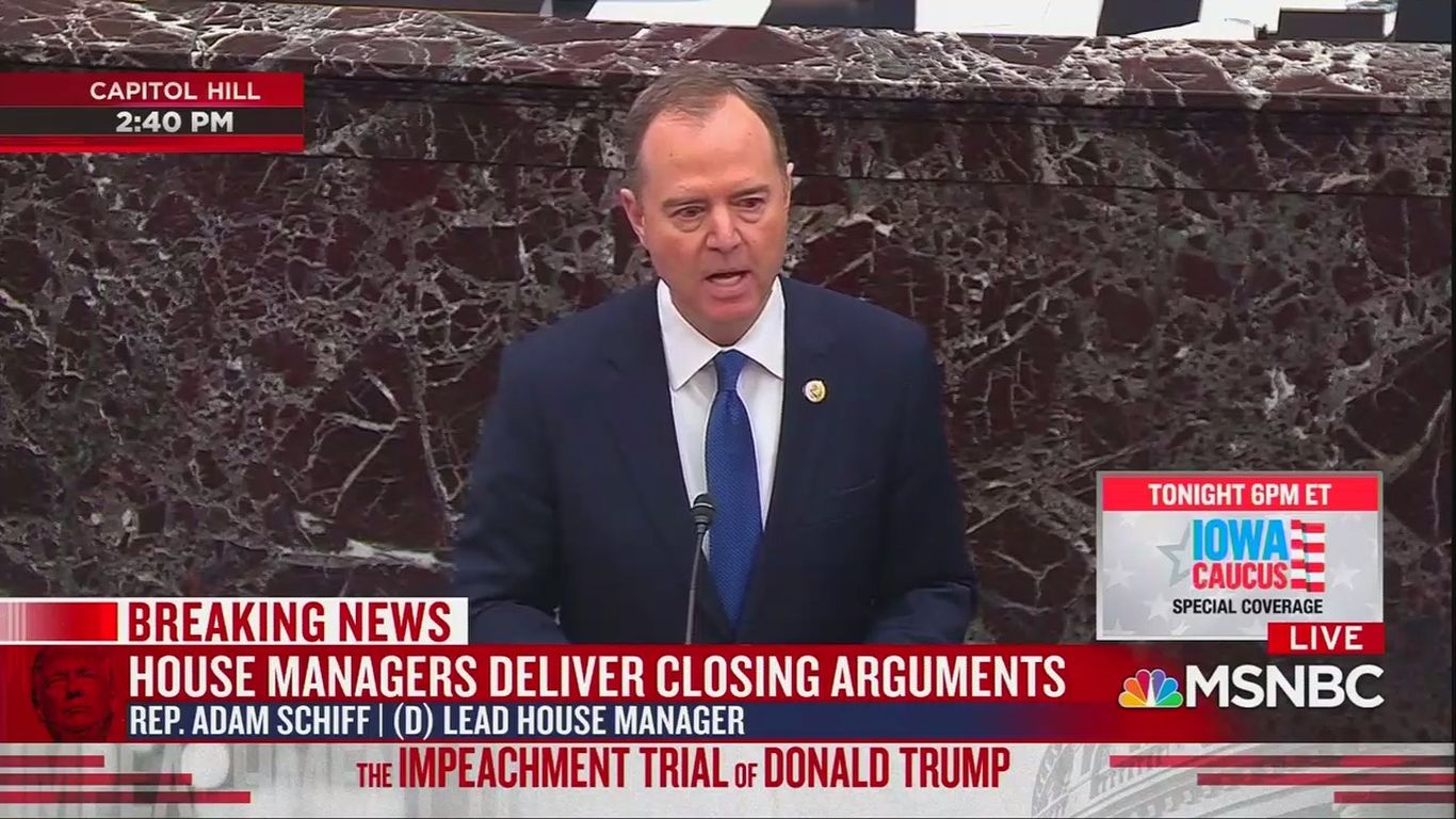 Schiff In Closing Arguments: Trump "will Not Change And You Know It"