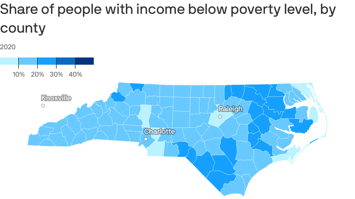 Mapping North Carolina's poverty rate by county Axios Raleigh